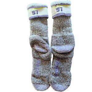 Smart wool socks Large 1 Pair Purple Gray Thick